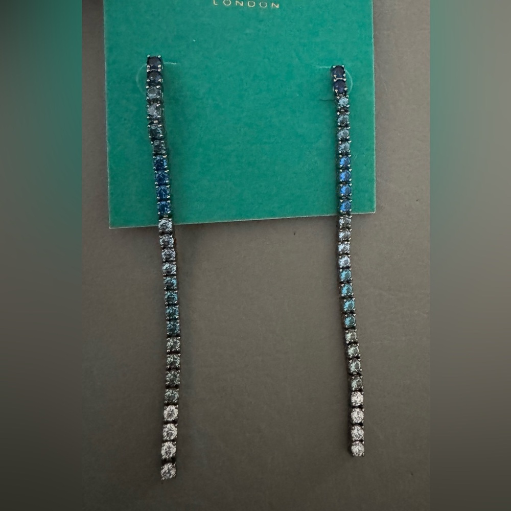 Kurt Geiger Blue Ombré Linear Earrings